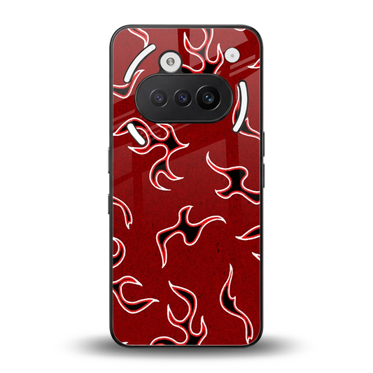 Lil Flames Black Red back phone cover | glass case for nothing phone 3a