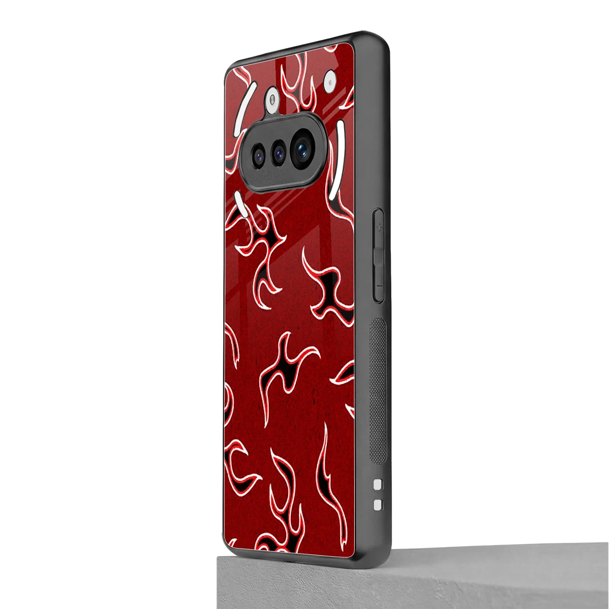 Lil Flames Black Red nothing phone 3a mobile cover | shockproof glass phone case