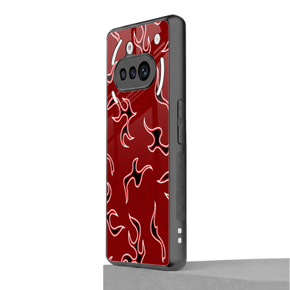 Lil Flames Black Red nothing phone 3a mobile cover | shockproof glass phone case