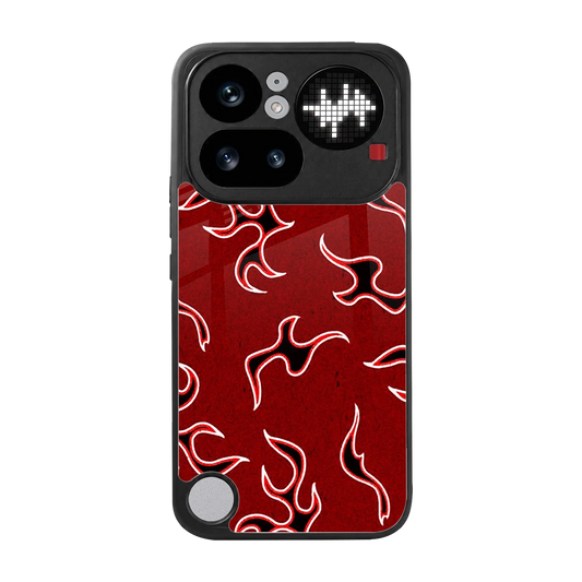 Lil Flames Black Red back phone cover | glass case for nothing phone 4a pro