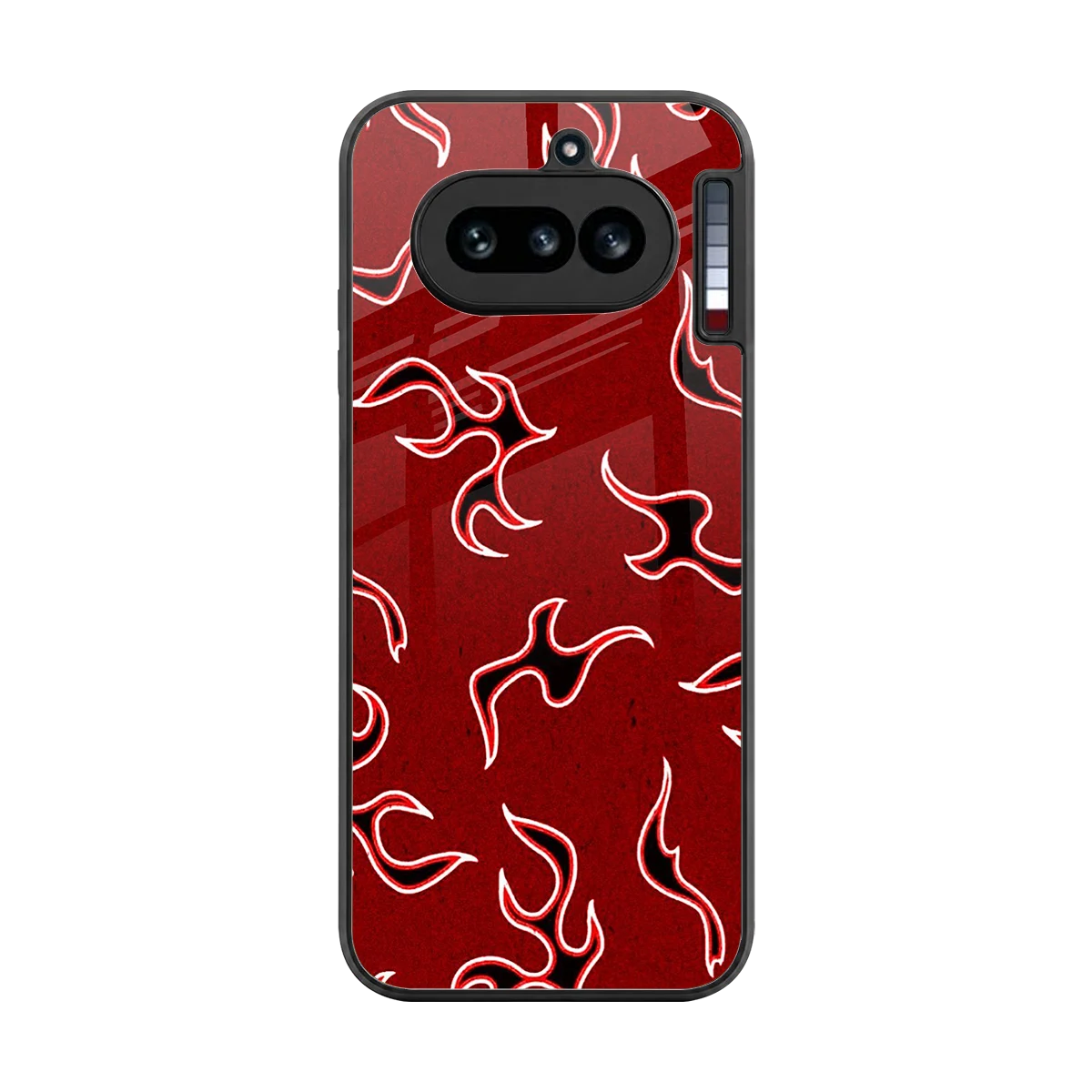 Lil Flames Black Red back phone cover | glass case for nothing phone 4a
