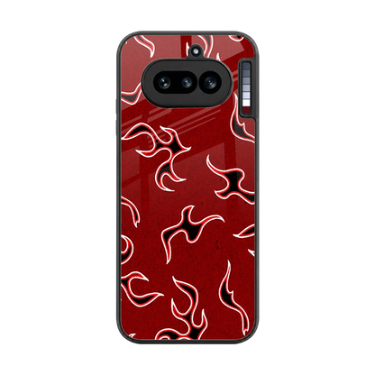 Lil Flames Black Red back phone cover | glass case for nothing phone 4a