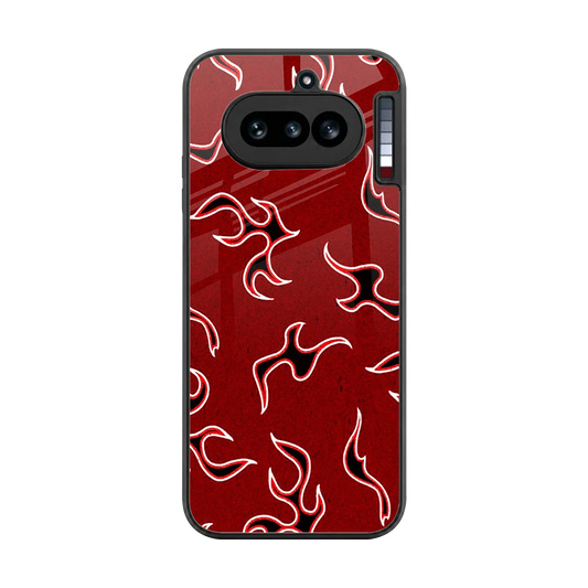 Lil Flames Black Red back phone cover | glass case for nothing phone 4a