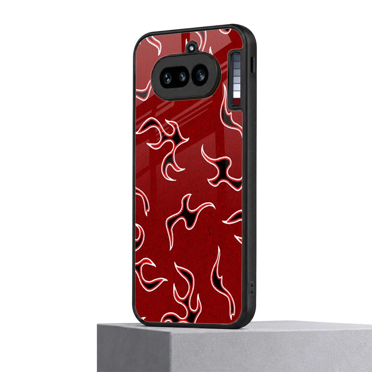 Lil Flames Black Red nothing phone 4a mobile cover | shockproof glass phone case