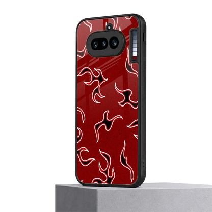 Lil Flames Black Red nothing phone 4a mobile cover | shockproof glass phone case