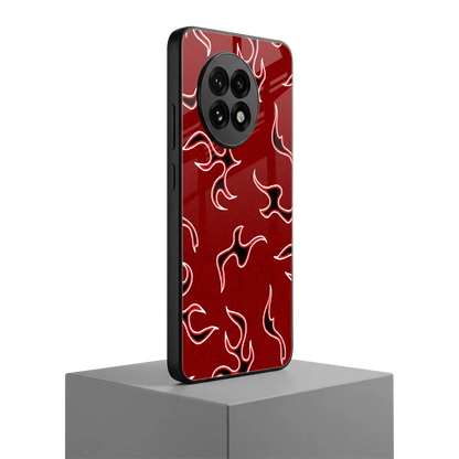 Lil Flames Black Red oneplus 13r mobile cover | shockproof glass phone case