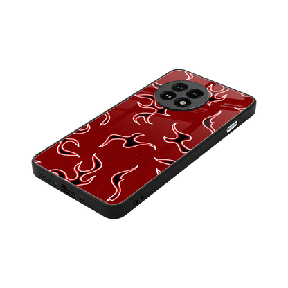 Lil Flames Black Red stylish phone case for oneplus 13r | glossy glass and slim fit
