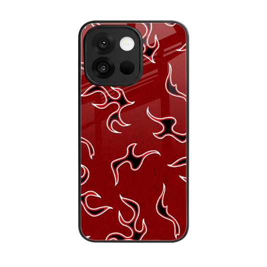 Lil Flames Black Red back phone cover | glass case for oneplus 13s