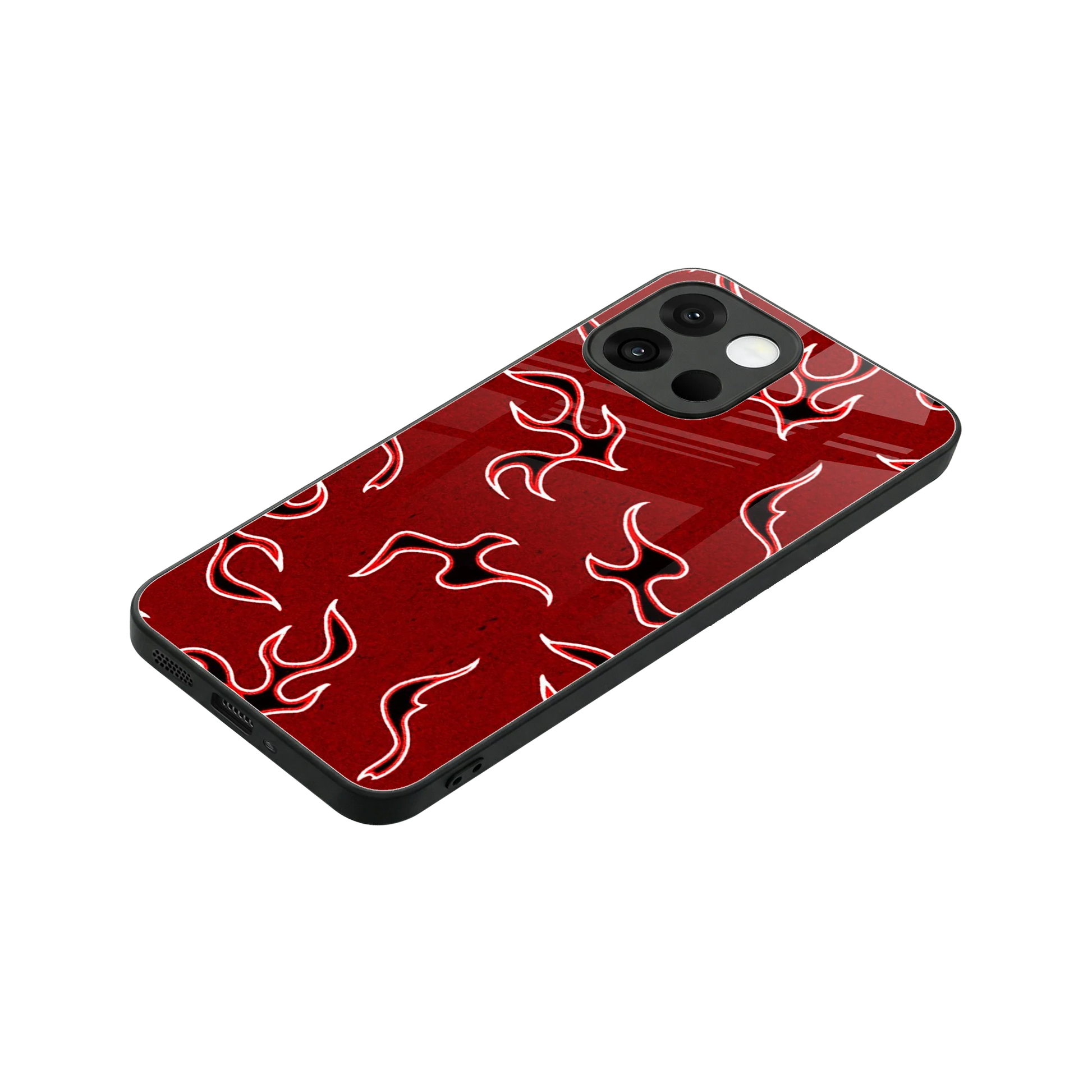Lil Flames Black Red stylish phone case for oneplus 13s | glossy glass and slim fit