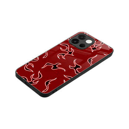 Lil Flames Black Red stylish phone case for oneplus 13s | glossy glass and slim fit
