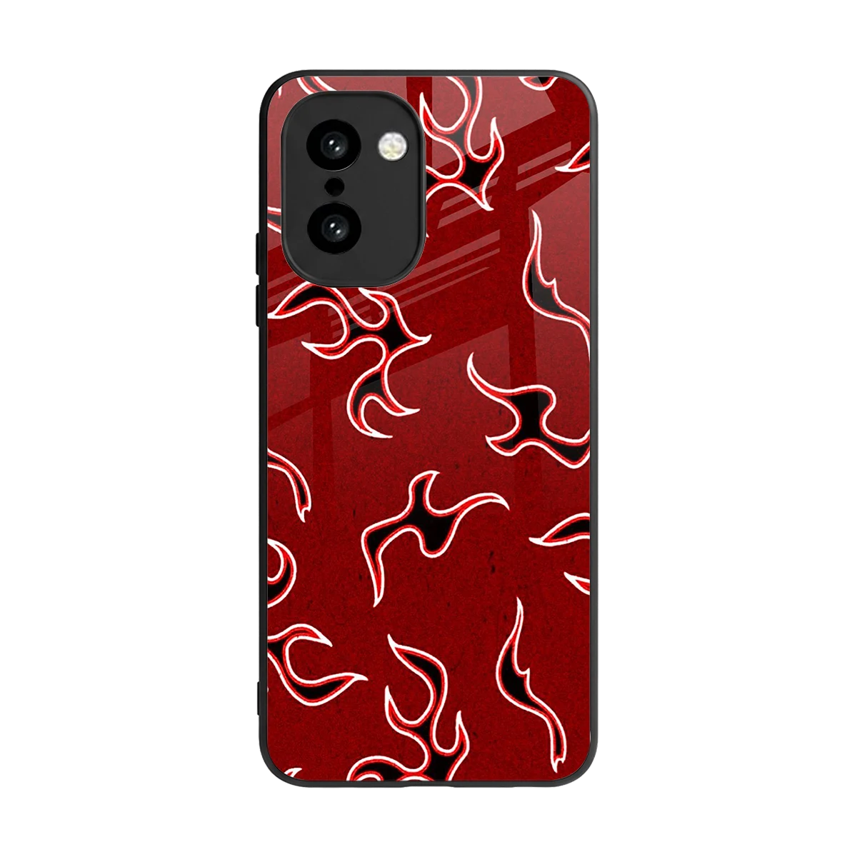 Lil Flames Black Red back phone cover | glass case for oneplus 15r