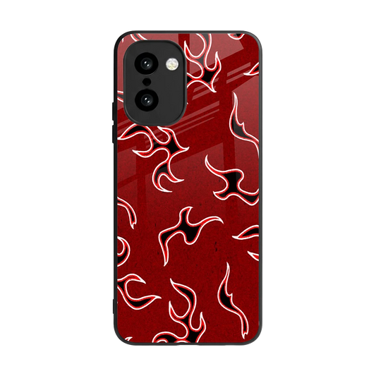 Lil Flames Black Red back phone cover | glass case for oneplus 15r