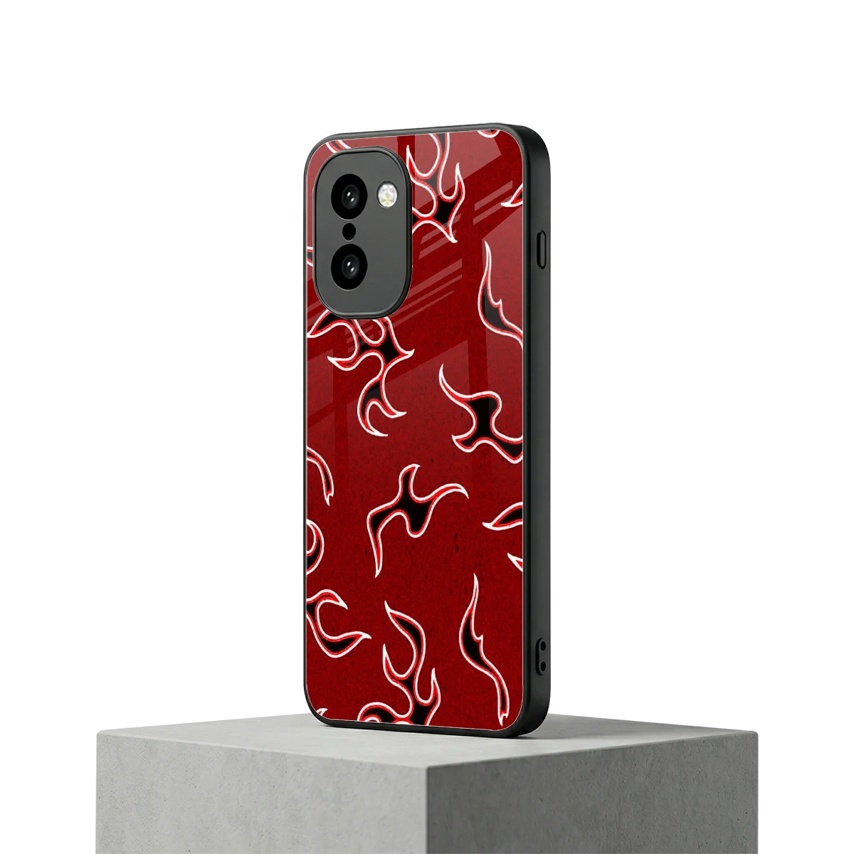 Lil Flames Black Red oneplus 15r mobile cover | shockproof glass phone case
