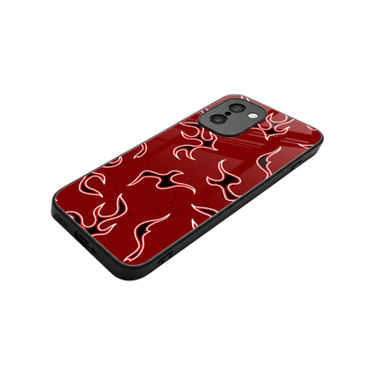 Lil Flames Black Red stylish phone case for oneplus 15r | glossy glass and slim fit