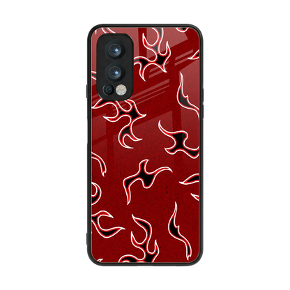 Lil Flames Black Red back phone cover | glass case for oneplus nord 2