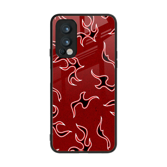 Lil Flames Black Red back phone cover | glass case for oneplus nord 2