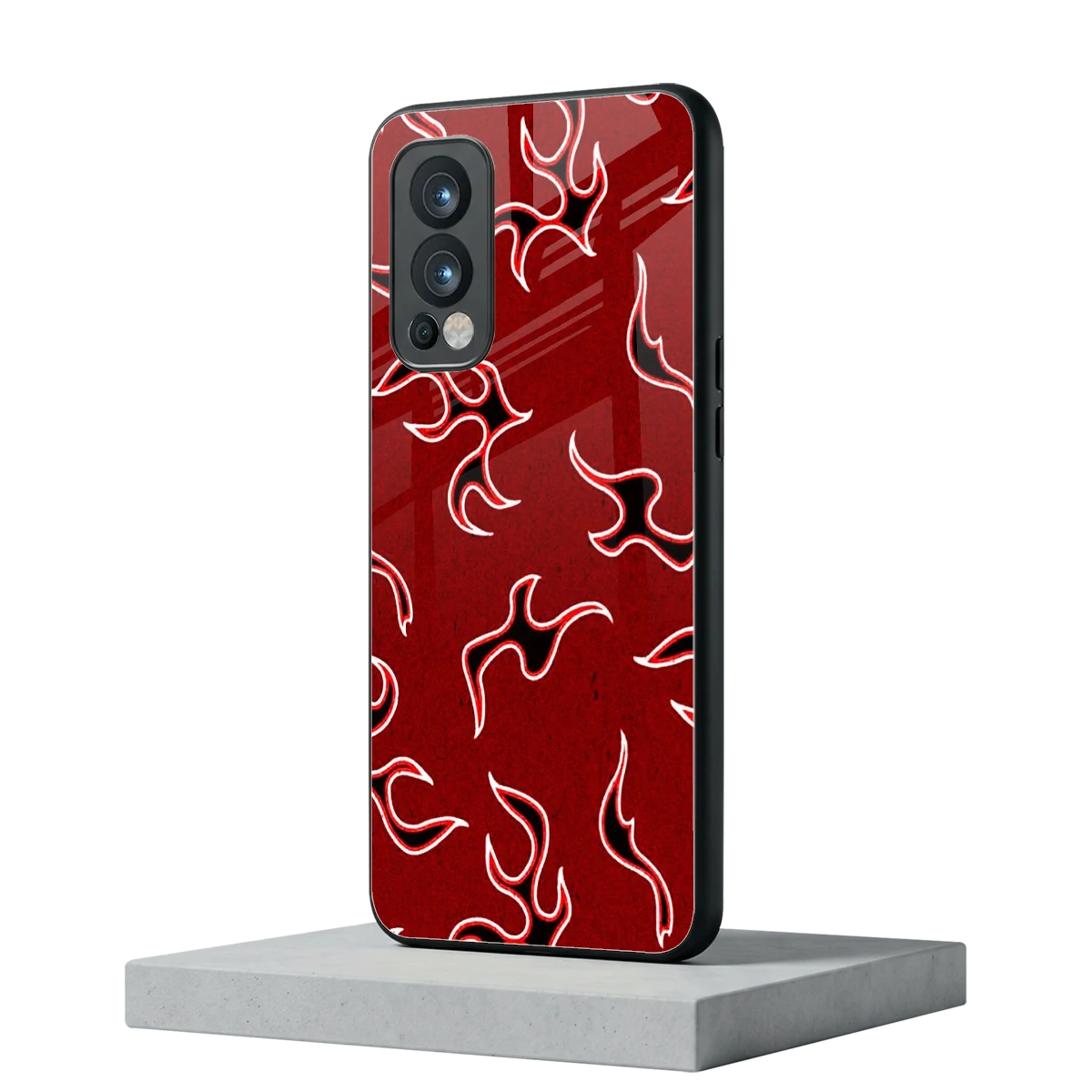 Lil Flames Black Red oneplus nord 2 mobile cover | shockproof glass phone case