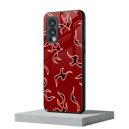 Lil Flames Black Red oneplus nord 2 mobile cover | shockproof glass phone case