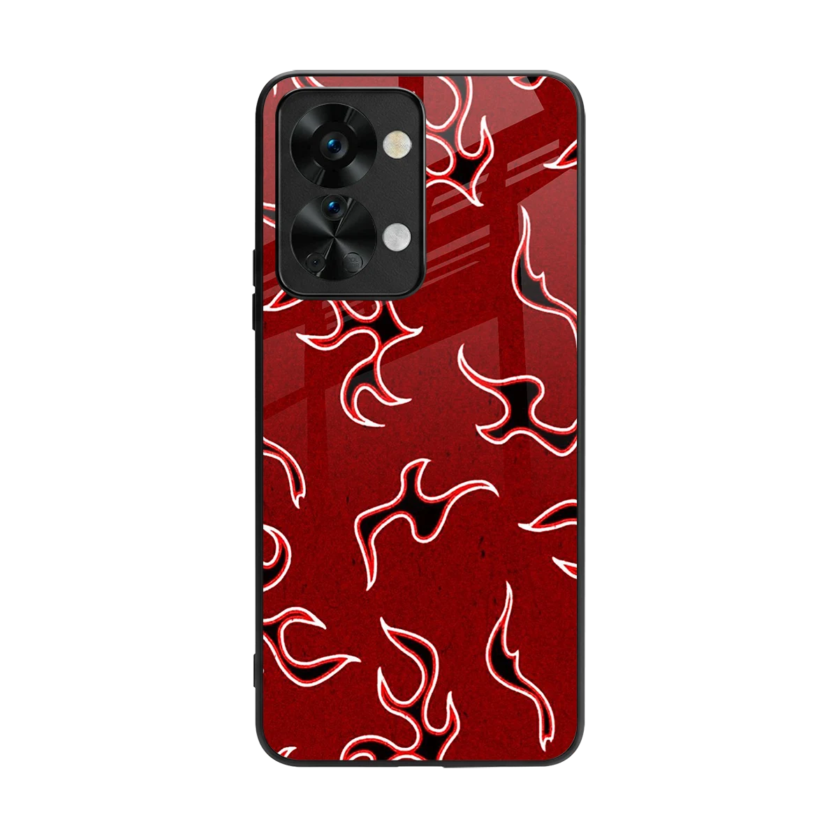 Lil Flames Black Red back phone cover | glass case for oneplus nord 2t