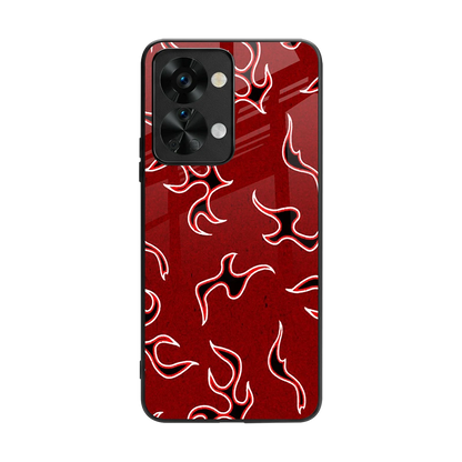 Lil Flames Black Red back phone cover | glass case for oneplus nord 2t