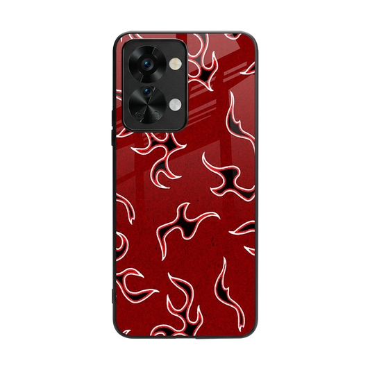Lil Flames Black Red back phone cover | glass case for oneplus nord 2t