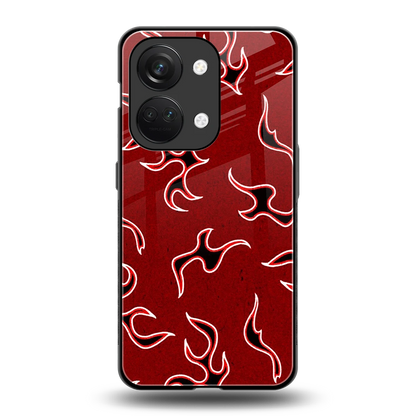 Lil Flames Black Red back phone cover | glass case for oneplus nord 3