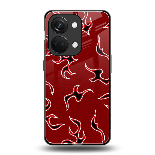Lil Flames Black Red back phone cover | glass case for oneplus nord 3