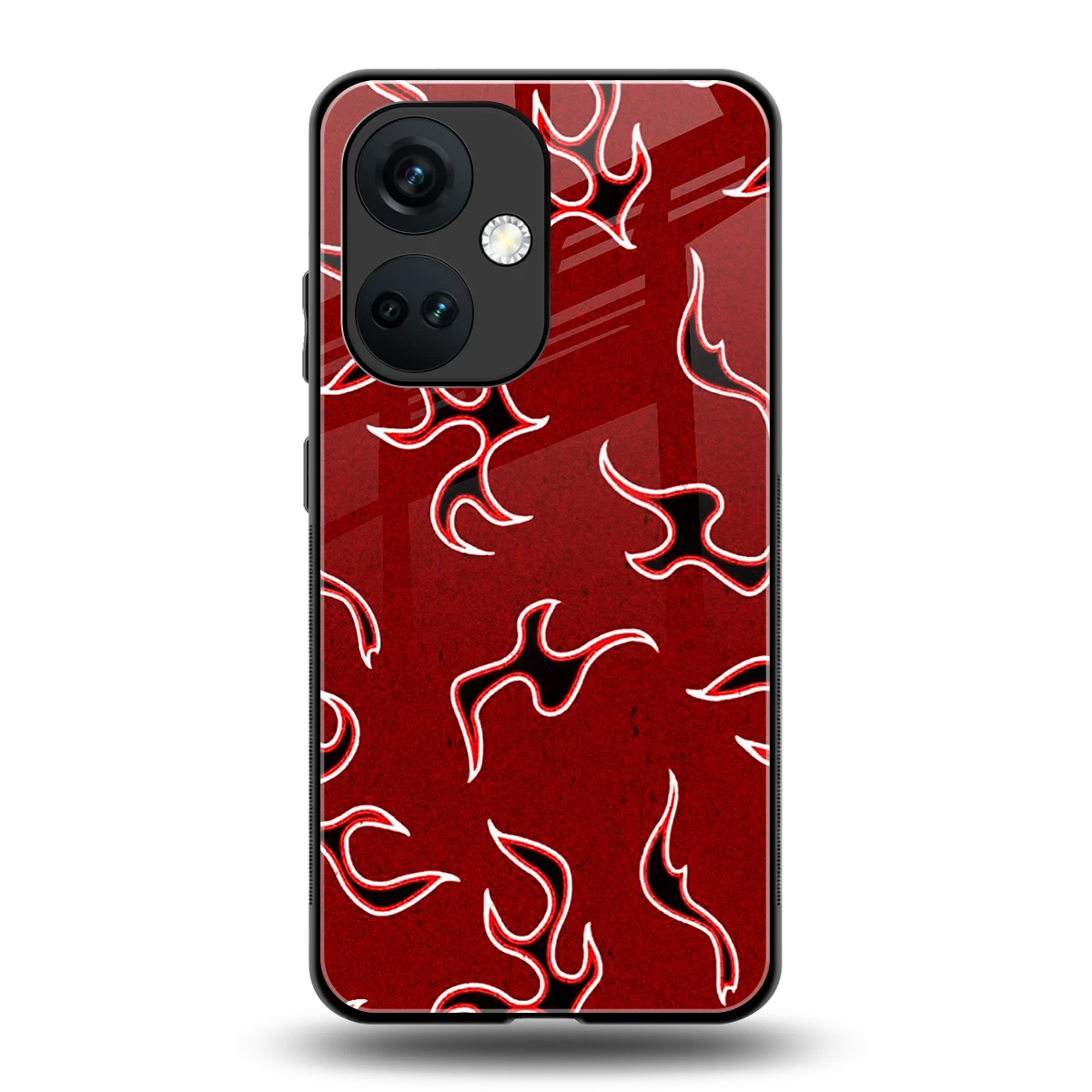 Lil Flames Black Red back phone cover | glass case for oneplus nord ce 3