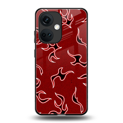Lil Flames Black Red back phone cover | glass case for oneplus nord ce 3