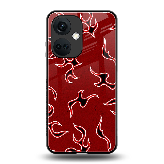 Lil Flames Black Red back phone cover | glass case for oneplus nord ce 3