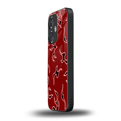 Lil Flames Black Red oneplus nord ce 3 mobile cover | shockproof glass phone case