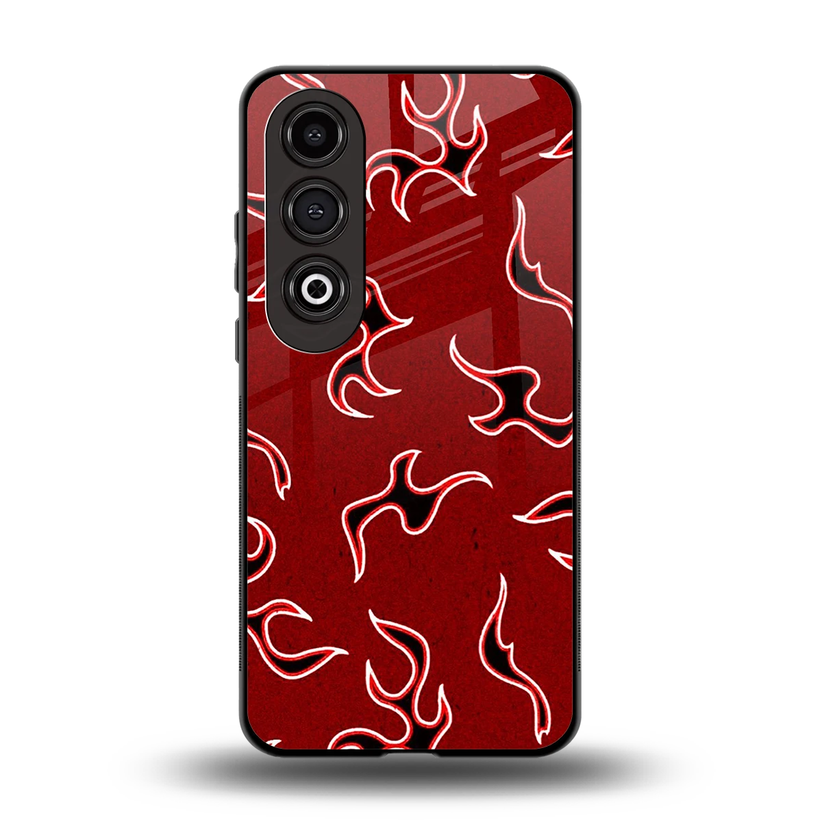Lil Flames Black Red back phone cover | glass case for oneplus nord ce 4