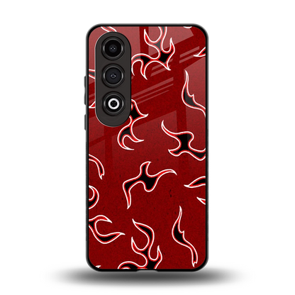 Lil Flames Black Red back phone cover | glass case for oneplus nord ce 4