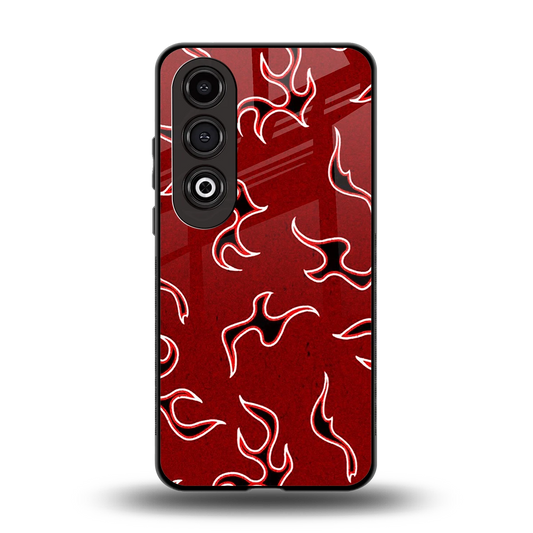 Lil Flames Black Red back phone cover | glass case for oneplus nord ce 4