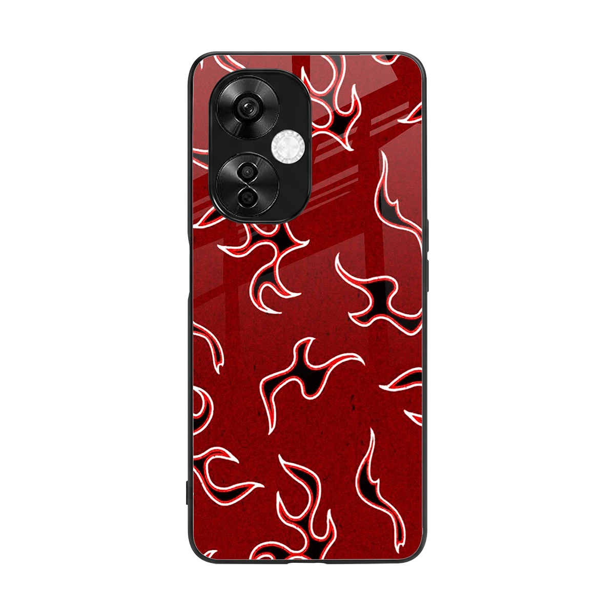 Lil Flames Black Red back phone cover | glass case for oneplus nord ce 3 lite