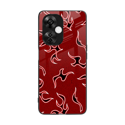Lil Flames Black Red back phone cover | glass case for oneplus nord ce 3 lite