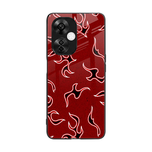 Lil Flames Black Red back phone cover | glass case for oneplus nord ce 3 lite