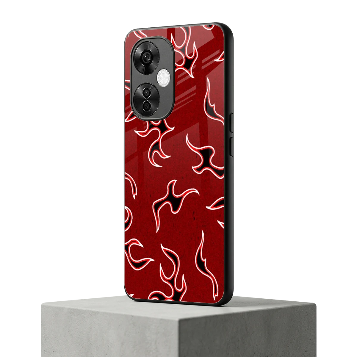 Lil Flames Black Red oneplus nord ce 3 lite mobile cover | shockproof glass phone case
