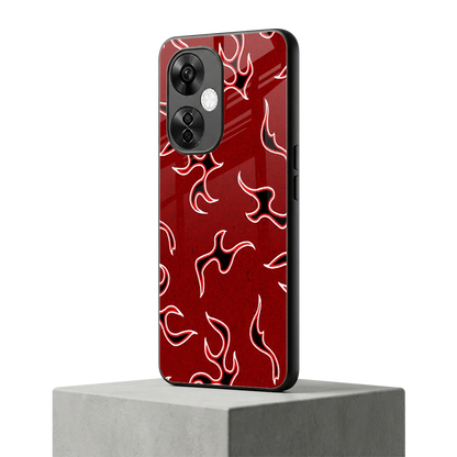 Lil Flames Black Red oneplus nord ce 3 lite mobile cover | shockproof glass phone case