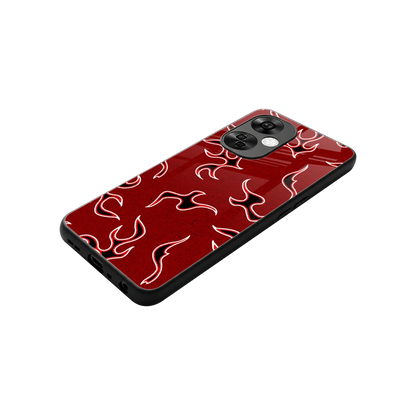 Lil Flames Black Red stylish phone case for oneplus nord ce 3 lite | glossy glass and slim fit