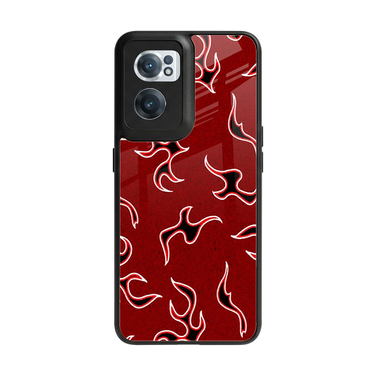 Lil Flames Black Red back phone cover | glass case for oneplus nord ce 2