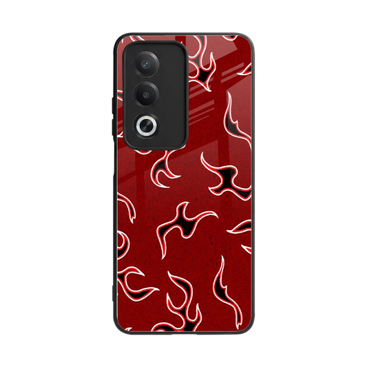 Lil Flames Black Red back phone cover | glass case for oppo a3 pro