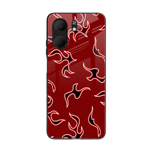 Lil Flames Black Red back phone cover | glass case for oppo a5x 5g