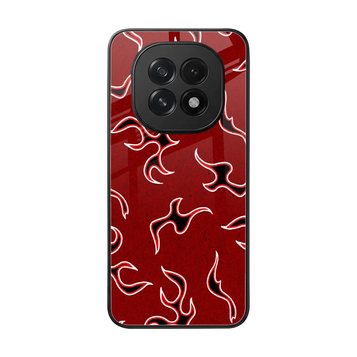 Lil Flames Black Red back phone cover | glass case for oppo f29 5g