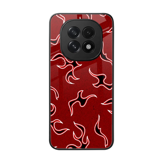 Lil Flames Black Red back phone cover | glass case for oppo f29 5g