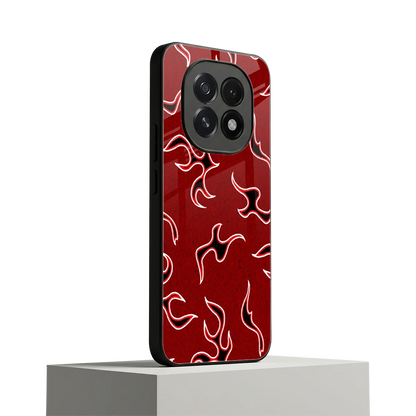 Lil Flames Black Red oppo f29 5g mobile cover | shockproof glass phone case