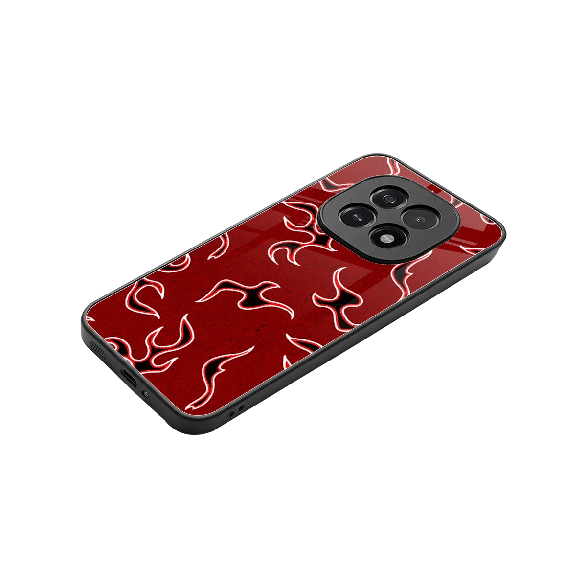 Lil Flames Black Red stylish phone case for oppo f29 5g | glossy glass and slim fit