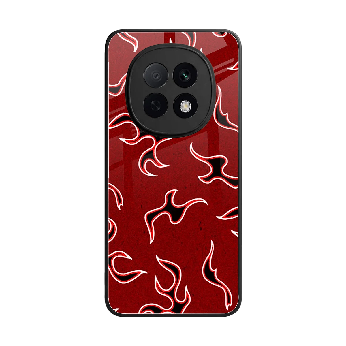 Lil Flames Black Red back phone cover | glass case for oppo f29 pro 5g