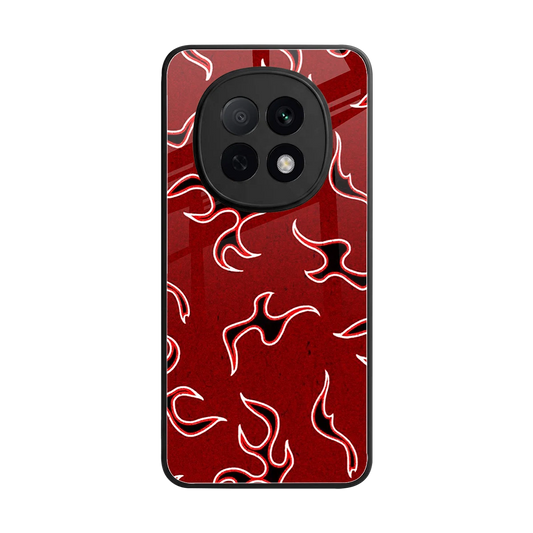 Lil Flames Black Red back phone cover | glass case for oppo f29 pro 5g