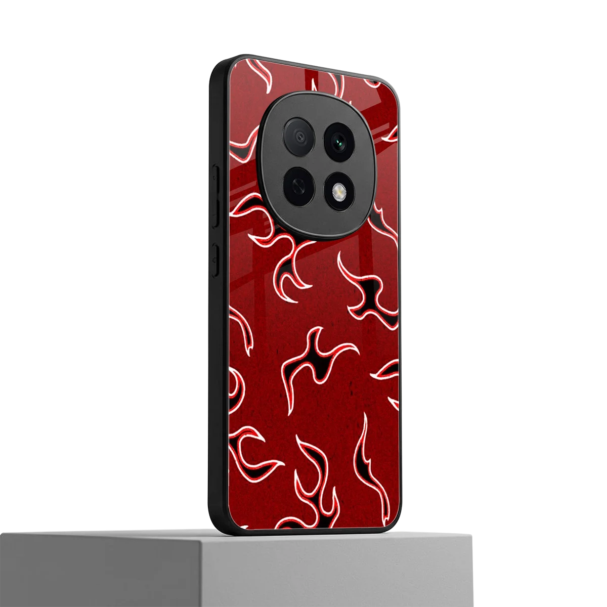 Lil Flames Black Red oppo f29 pro 5g mobile cover | shockproof glass phone case